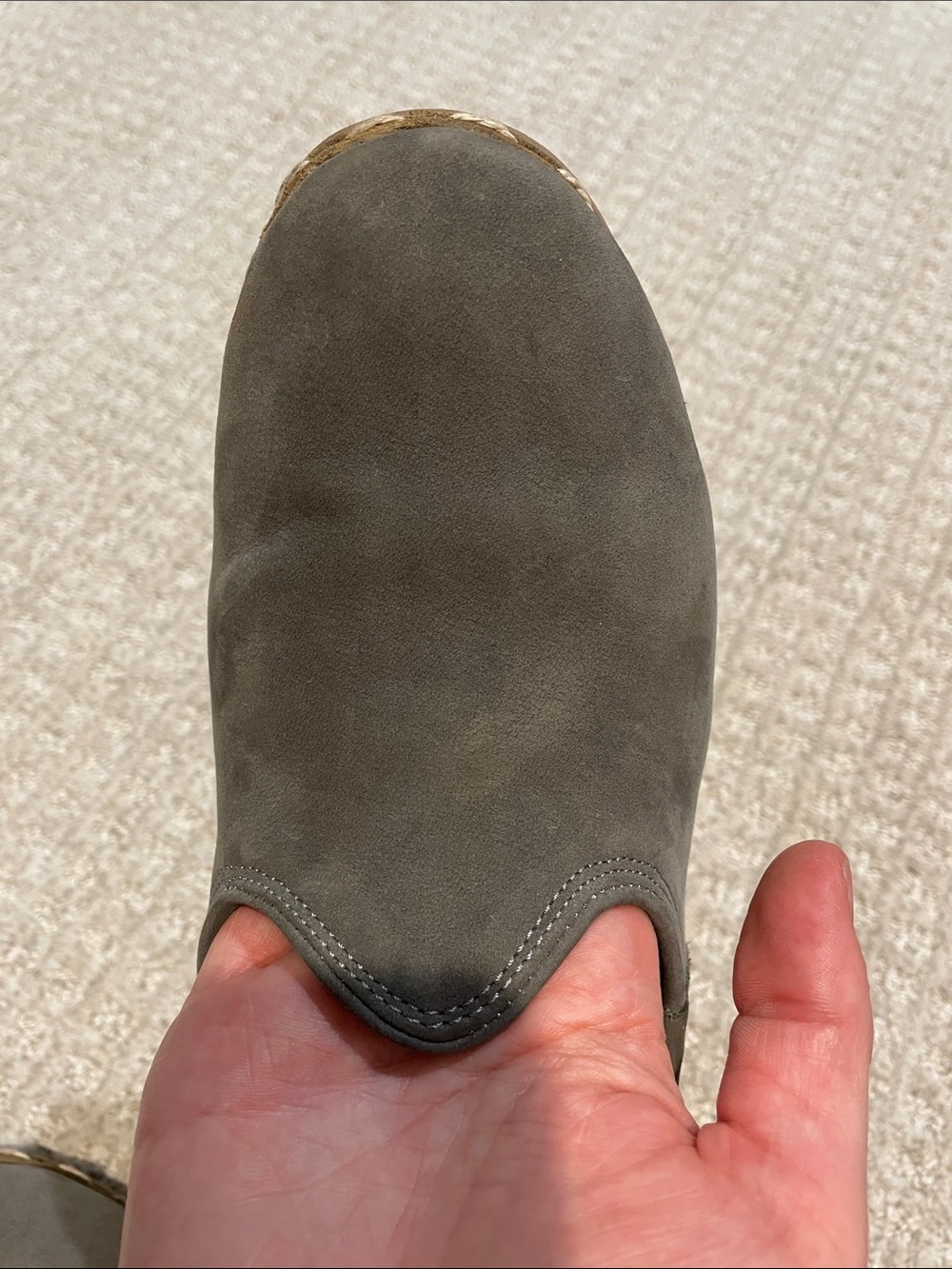 Sabah Taupe Suede Slip-On Flats - Picture 9 of 13